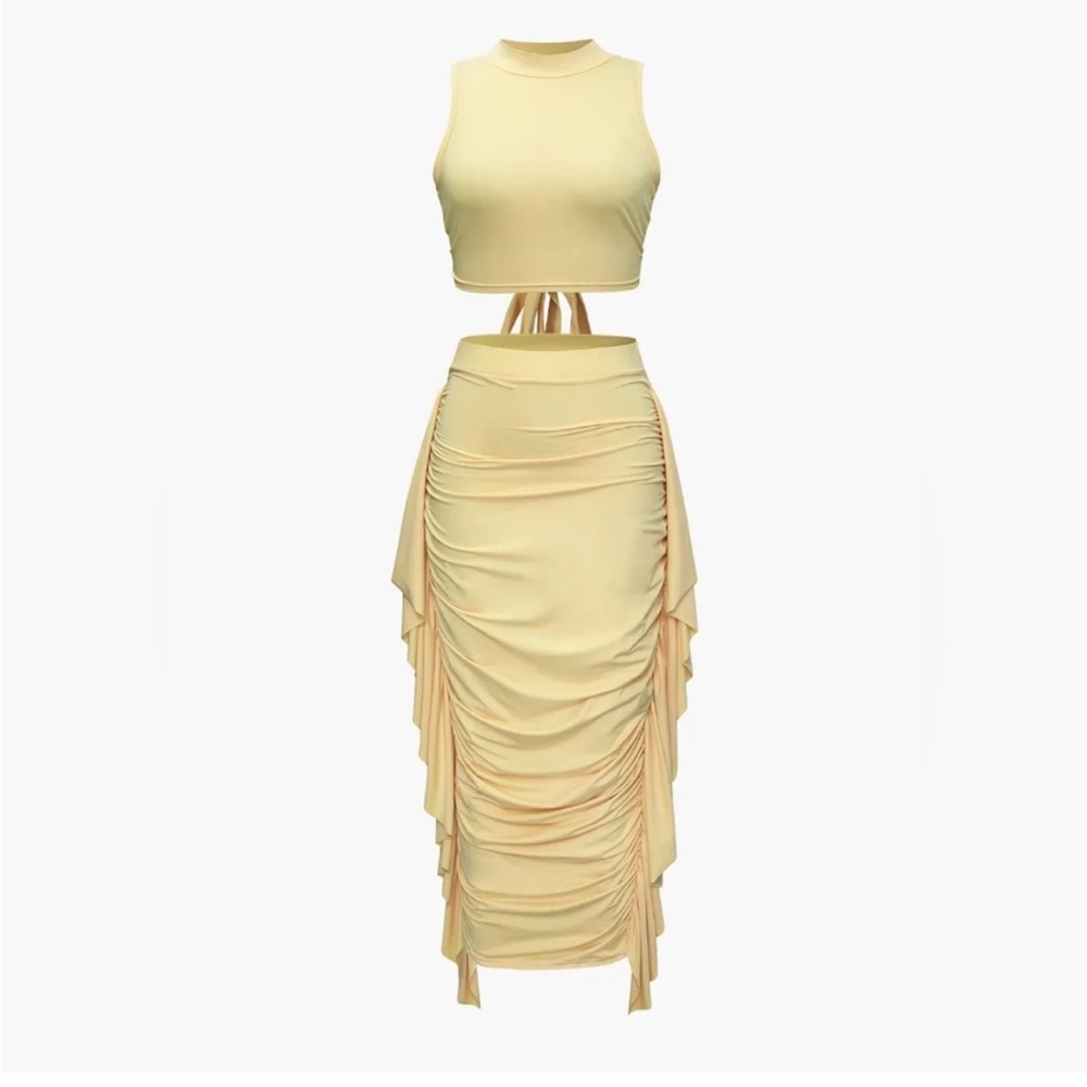 LAST CALL!!!!!  OBO 
Micas ruffle skirt set
